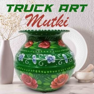 Truck Art Mutki – Hand-Painted Decorative Pot (16.5cm) | Traditional Pakistani Art for Home Décor & Gifts