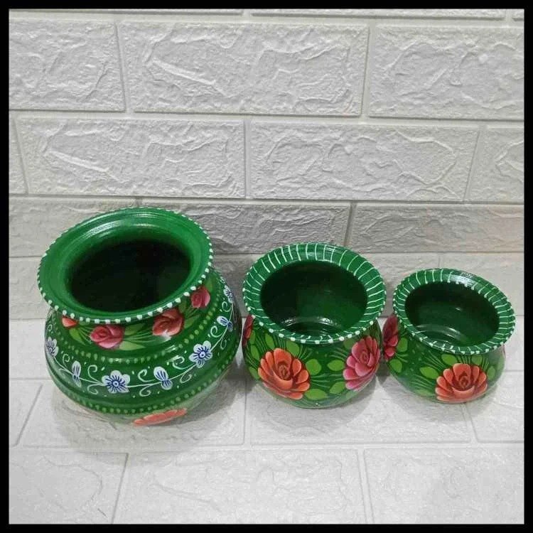 Truck Art Pot Set/Pakistani Hand Painted Matki Set/Truck Art Pakistan Home Decoration Handi Set/Pakistani Handicraft/Best Gift Item (3 pcs) - Image 11