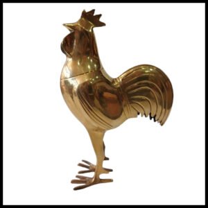 Handmade Brass Golden Hen – Elegant 20cm Home Decor Showpiece