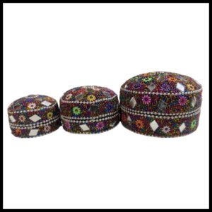 Handcrafted Decorative Bajri Box – Set of 3