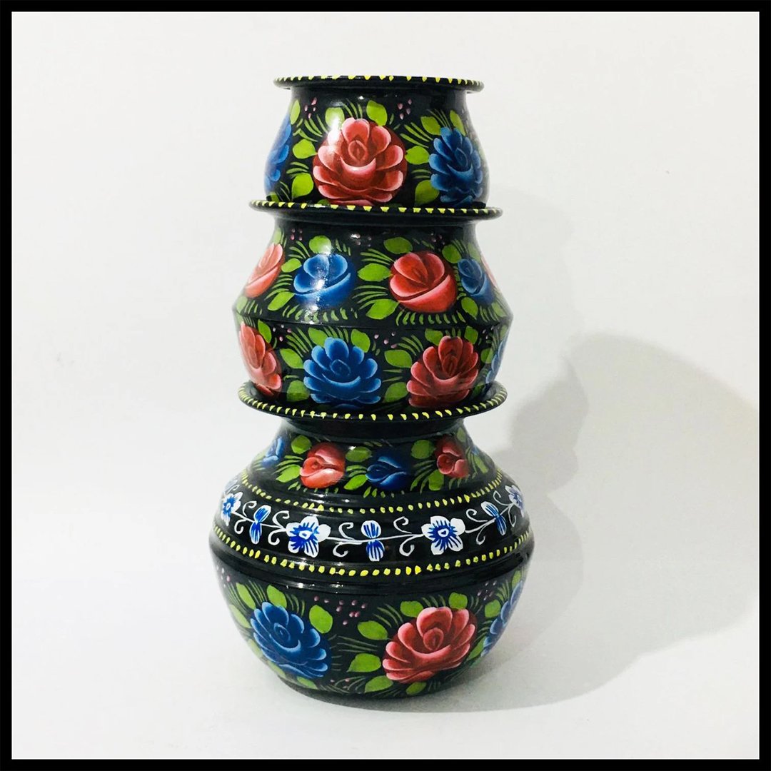 Truck Art Pot Set/Pakistani Hand Painted Matki Set/Truck Art Pakistan Home Decoration Handi Set/Pakistani Handicraft/Best Gift Item (3 pcs) - Image 2