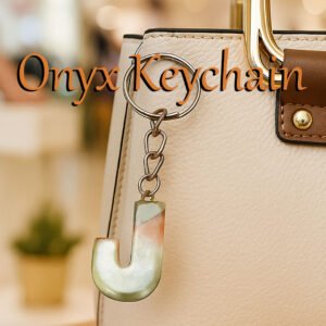 Handcrafted Onyx Marble Alphabetic Keychain