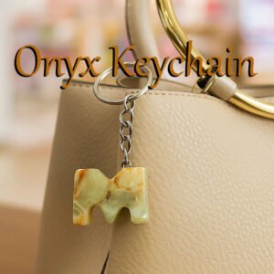 Handcrafted Onyx Marble Alphabetic Keychain