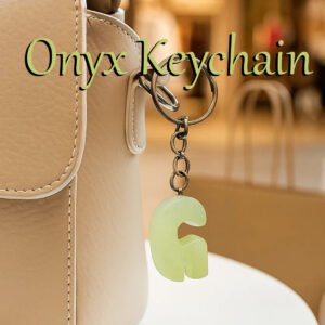 Handcrafted Onyx Marble Alphabetic Keychain