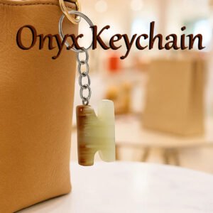Handcrafted Onyx Marble Alphabetic Keychain