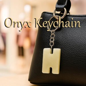 Handcrafted Onyx Marble Alphabetic Keychain