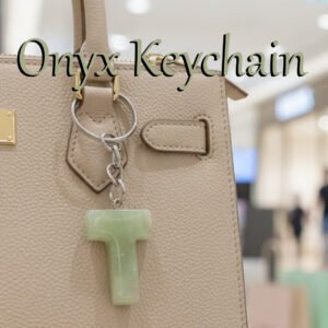 Handcrafted Onyx Marble Alphabetic Keychain