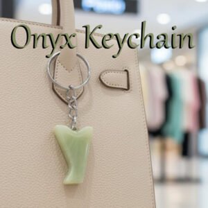 Handcrafted Onyx Marble Alphabetic Keychain