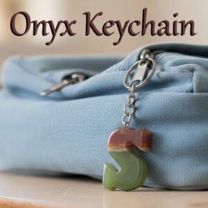 Handcrafted Onyx Marble Alphabetic Keychain