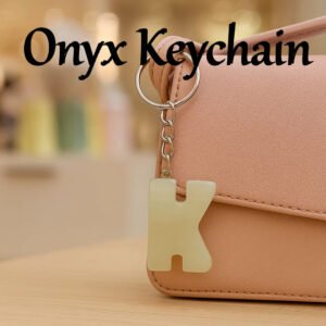 Handcrafted Onyx Marble Alphabetic Keychain