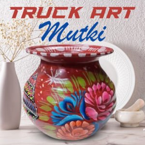 Truck Art Mutki – Hand-Painted Decorative Pot (16.5cm) | Traditional Pakistani Art for Home Décor & Gifts