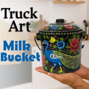 Truck Art Milk Bucket (Size : 14cmx11cm)