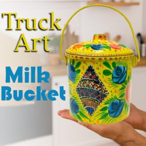 Truck Art Milk Bucket (Size : 18cmx15cm)
