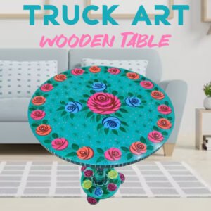 Truck Art Wooden Table (D-40 cm | H:50 cm)