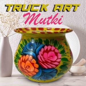 Truck Art Mutki – Hand-Painted Decorative Pot (11.5cm) | Traditional Pakistani Art for Home Décor & Gifts