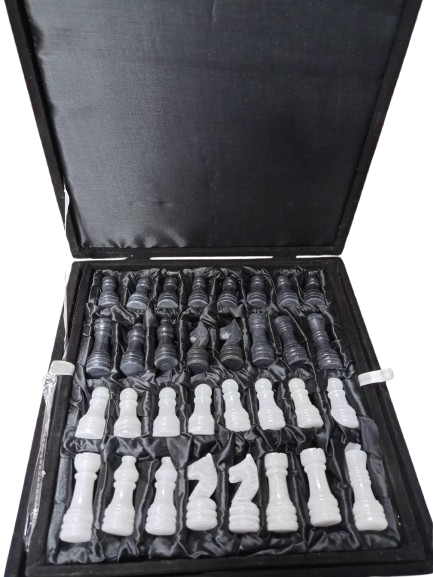 Handcrafted Onyx Marble Chess Board Size: 10×10 inch - Image 6