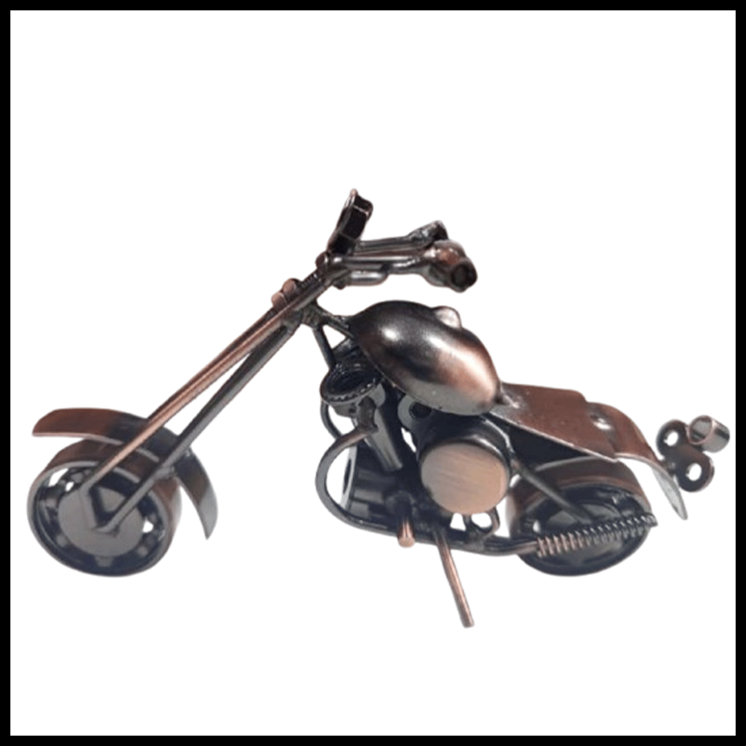 Handcrafted Vintage Metal Motorcycle size : 15cm