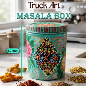 Truck Art Masala Box – Traditional Pakistani Spice Storage (H-4.7 Inch)