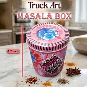 Truck Art Masala Box – Traditional Pakistani Spice Storage (H-4.7 Inch)