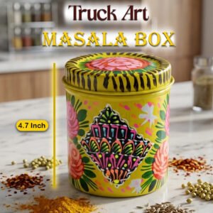 Truck Art Masala Box – Traditional Pakistani Spice Storage (H-4.7 Inch)