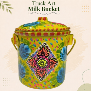 Truck Art Milk Bucket (Size : 18cmx15cm)