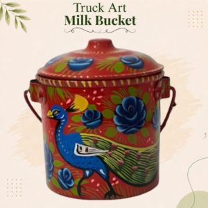 Truck Art Milk Bucket (Size : 18cmx15cm)