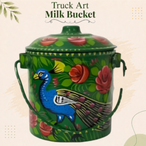 Truck Art Milk Bucket (Size : 17cmx14cm)