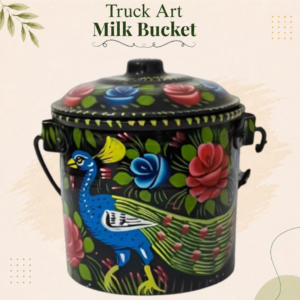 Truck Art Milk Bucket (Size : 18cmx15cm)