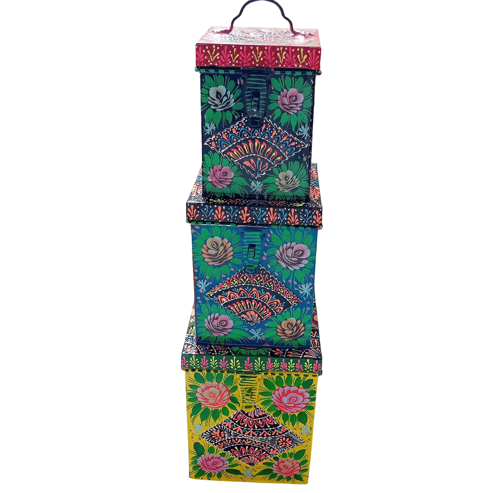Truck Art Kanaster Set – Hand-Painted 3-Piece Decorative Storage Tins - Image 3