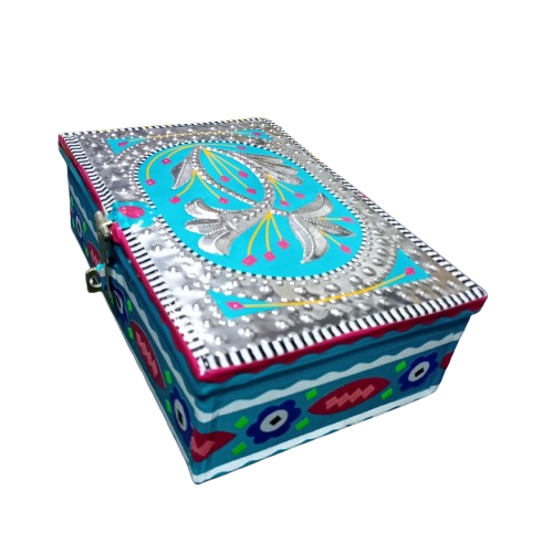 Chamakpatti Box: Real Truck Art Design for Storage and Decoration (W-20, H-14 cm) - Image 11