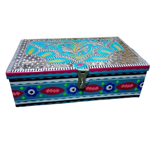 Chamakpatti Box: Real Truck Art Design for Storage and Decoration (W-25, H-17 cm) - Image 13