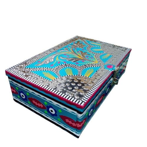 Chamakpatti Box: Real Truck Art Design for Storage and Decoration (W-25, H-17 cm) - Image 11