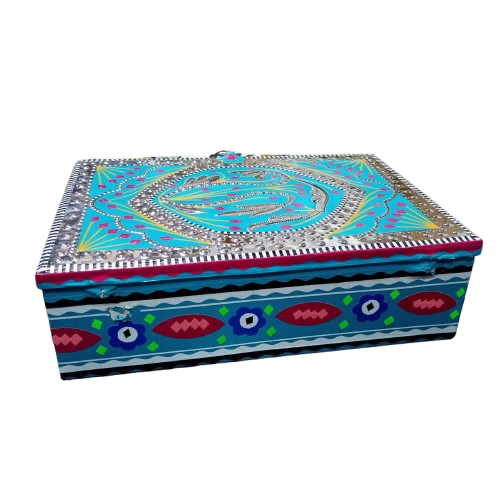 Chamakpatti Box: Real Truck Art Design for Storage and Decoration (W-27, H-19 cm) - Image 7