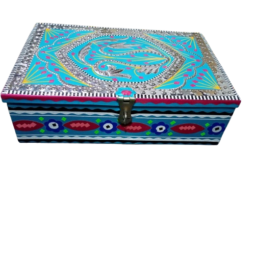 Chamakpatti Box: Real Truck Art Design for Storage and Decoration (W-27, H-19 cm) - Image 12