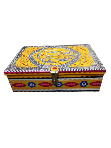 Chamakpatti Box: Real Truck Art Design for Storage and Decoration (W-27, H-19 cm) - Image 10
