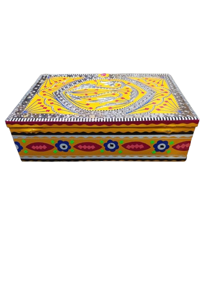Chamakpatti Box: Real Truck Art Design for Storage and Decoration (W-27, H-19 cm) - Image 13