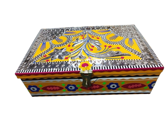 Chamakpatti Box: Real Truck Art Design for Storage and Decoration (W-25, H-17 cm) - Image 10
