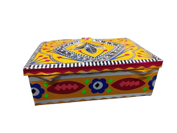 Chamakpatti Box: Real Truck Art Design for Storage and Decoration (W-16, H-11 cm) - Image 5
