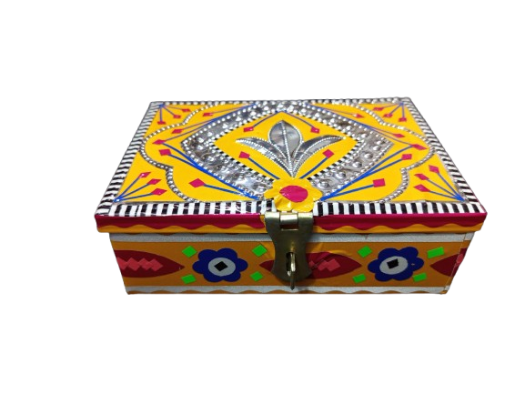 Chamakpatti Box: Real Truck Art Design for Storage and Decoration (W-16, H-11 cm) - Image 11