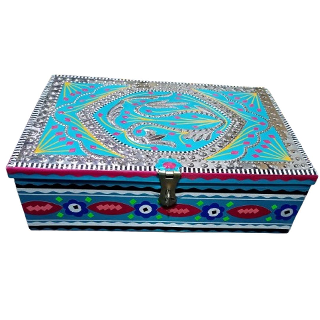 Chamakpatti Box: Real Truck Art Design for Storage and Decoration (W-27, H-19 cm) - Image 4