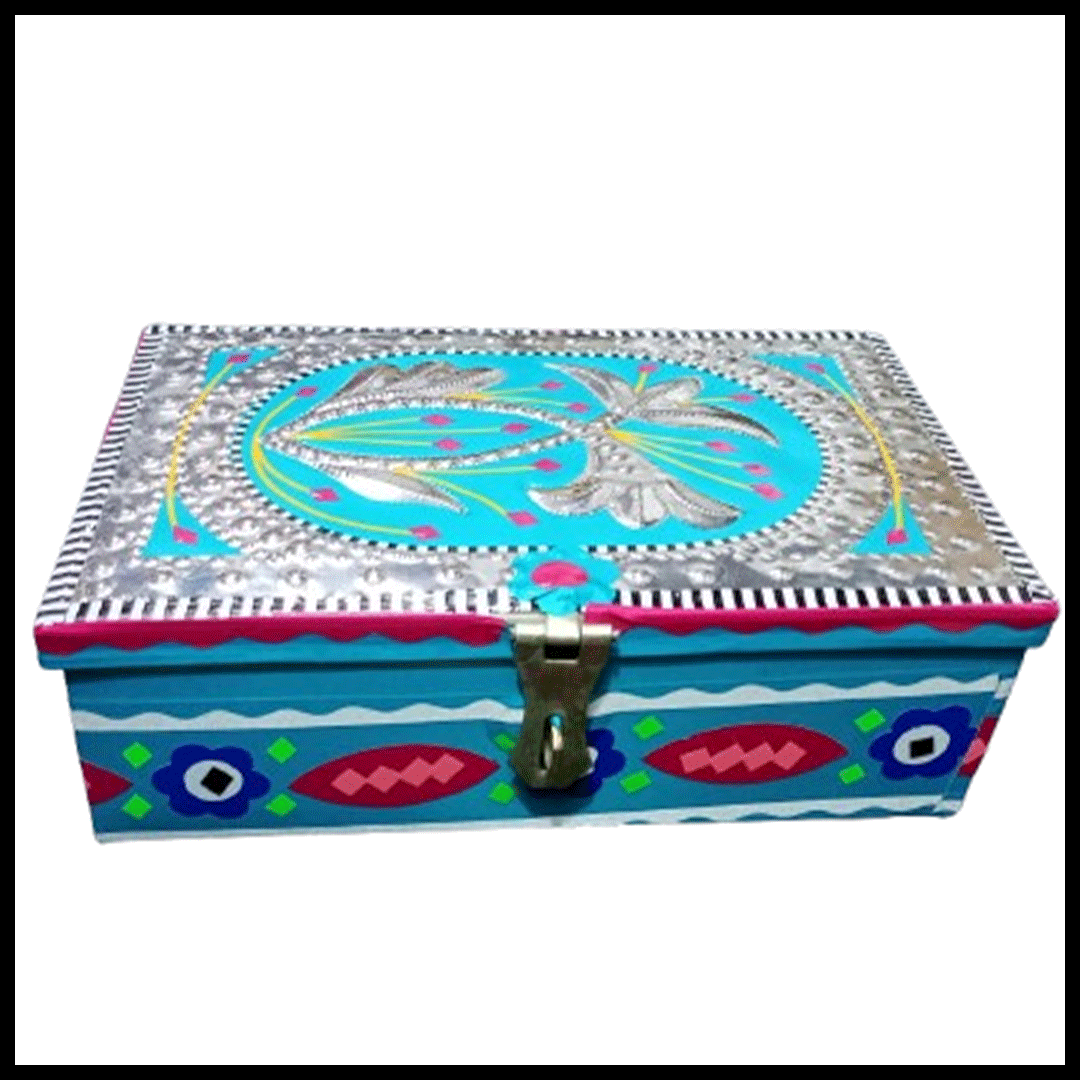 Chamakpatti Box: Real Truck Art Design for Storage and Decoration (W-20, H-14 cm) - Image 3