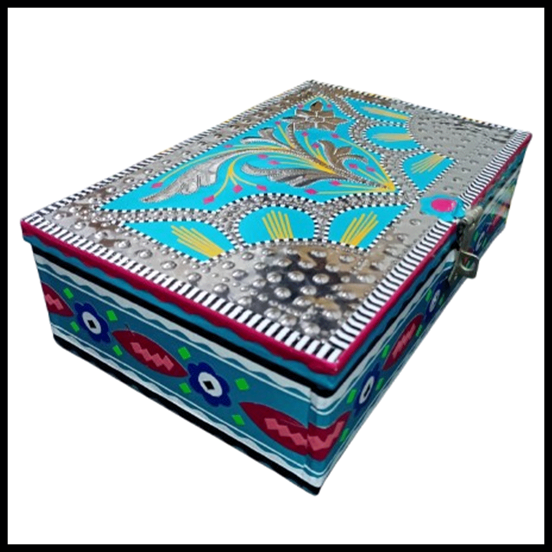 Chamakpatti Box: Real Truck Art Design for Storage and Decoration (W-25, H-17 cm) - Image 3