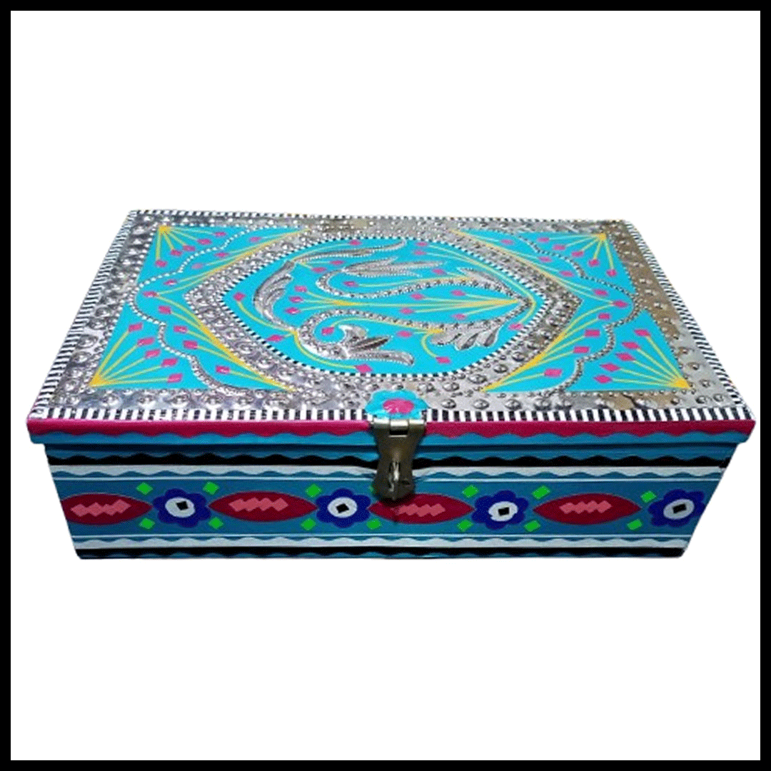 Chamakpatti Box: Real Truck Art Design for Storage and Decoration (W-27, H-19 cm) - Image 3