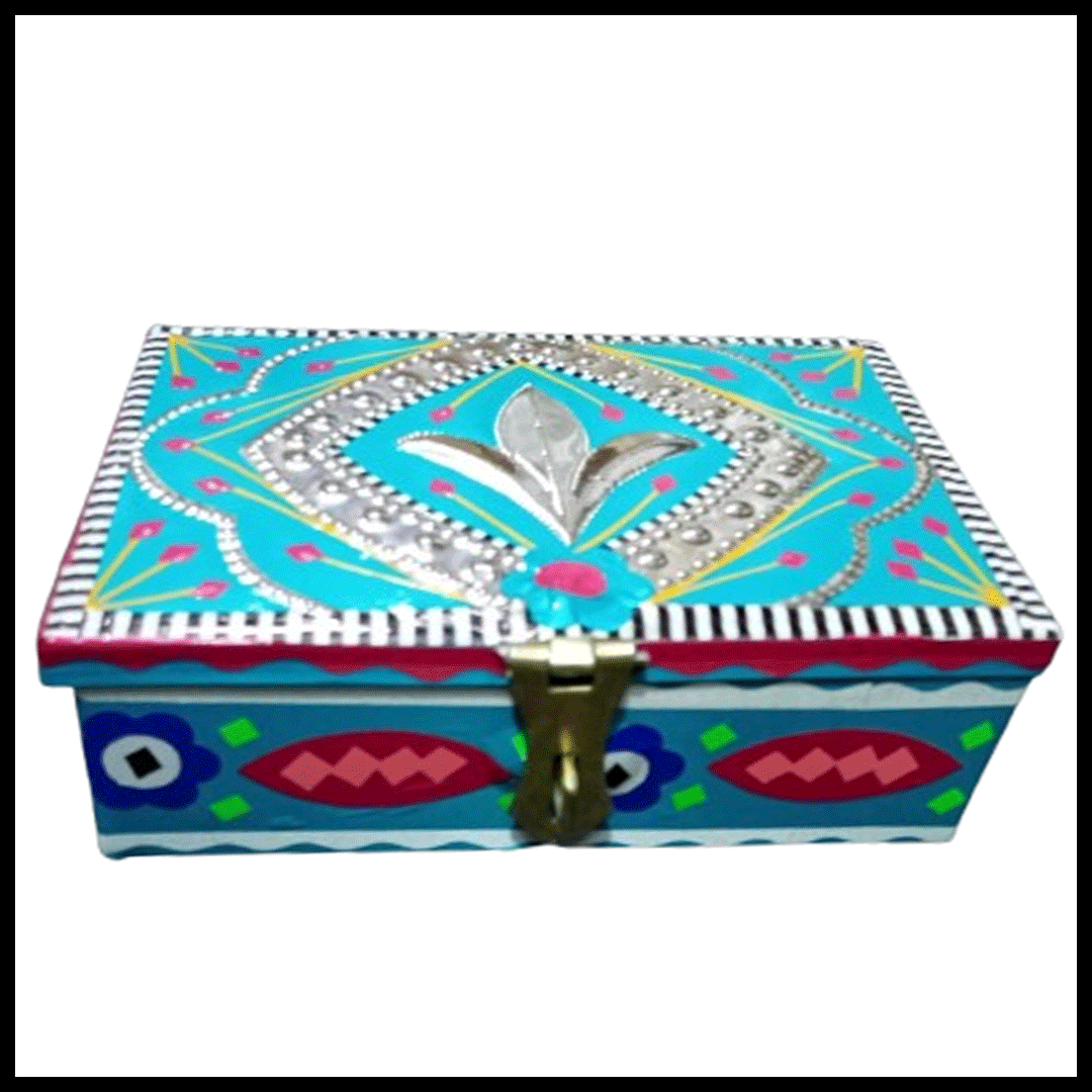 Chamakpatti Box: Real Truck Art Design for Storage and Decoration (W-16, H-11 cm) - Image 3