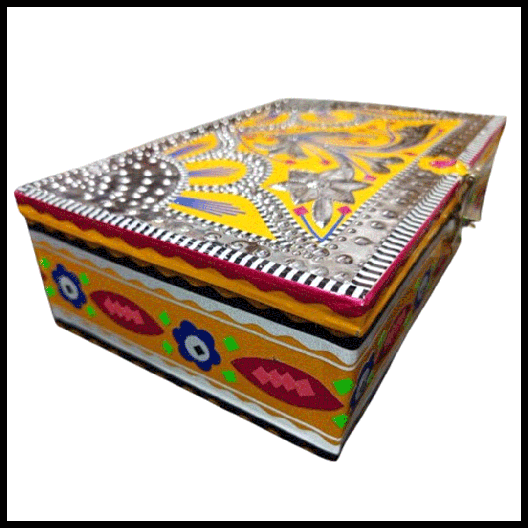 Chamakpatti Box: Real Truck Art Design for Storage and Decoration (W-25, H-17 cm) - Image 3