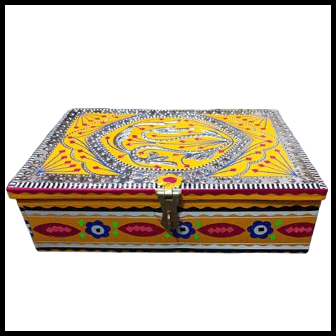 Chamakpatti Box: Real Truck Art Design for Storage and Decoration (W-27, H-19 cm) - Image 3
