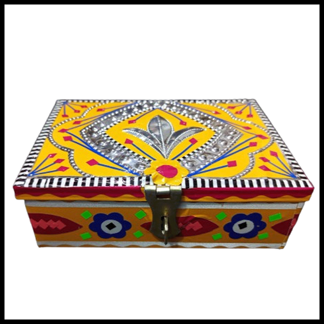 Chamakpatti Box: Real Truck Art Design for Storage and Decoration (W-16, H-11 cm) - Image 3