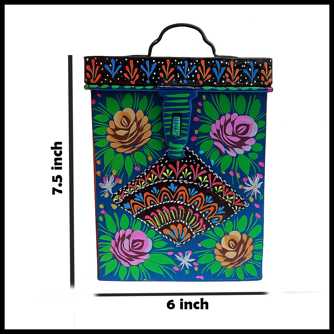 Hand-Painted Truck Art Kanaster – Size: (W-6inch x H-7.5inch) - Image 4