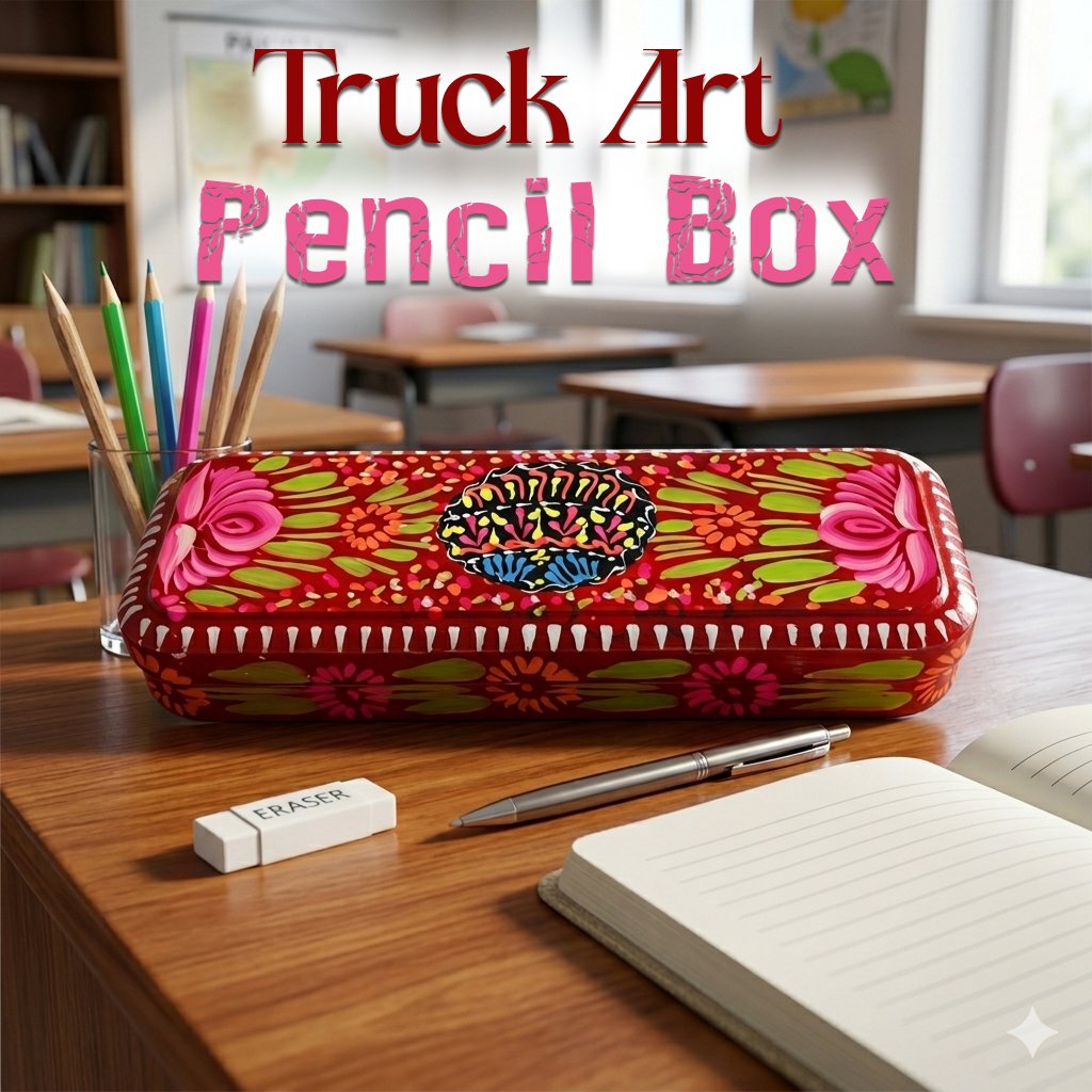 Pakistani Truck Art Bundi Pencil Box (W-20cm)