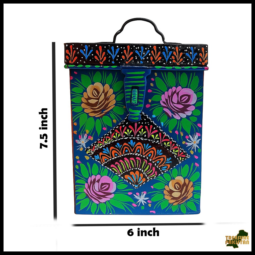 Hand-Painted Truck Art Kanaster – Size: (W-6inch x H-7.5inch) - Image 3